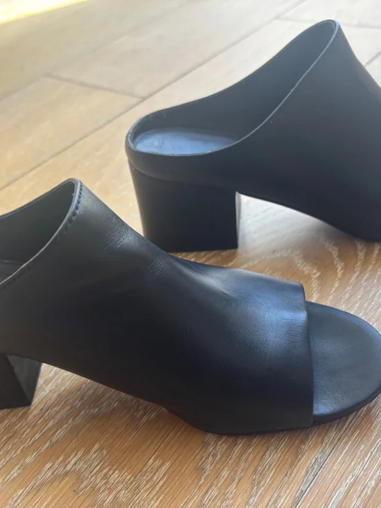 3.1 Phillip Lim Black Leather Block Heel Mule/Slip-On Open-Toe Sandal (7 US) - Picture 7 of 14